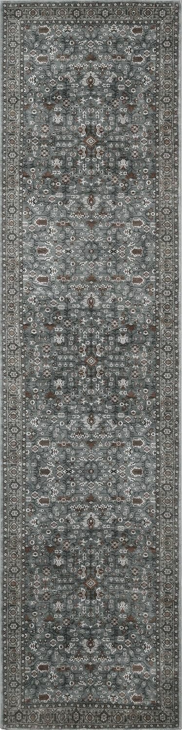 image:imageJONATHAN Y Washable Polyester MachineWashable Runner Rug with Traditional Medallion Floral Border Rose Clay and Ivory 2 x 8 Vintage Low Pile for Hallway WSH504H28GreenBrown