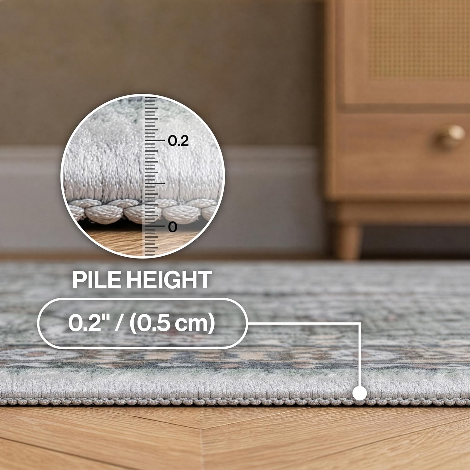 image:imageJONATHAN Y Washable Polyester MachineWashable Runner Rug with Traditional Medallion Floral Border Rose Clay and Ivory 2 x 8 Vintage Low Pile for Hallway WSH504H28GreenBrown
