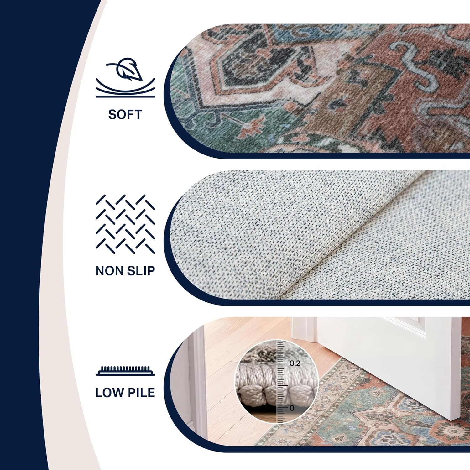 image:imageJONATHAN Y Washable Sersi Ornate Large Medallion Border 2 x 8 Runner Rug Rose Clay and Cream Vintage Bohemian MachineWashable LowPile Polyester with NonSlip Backing for Hallway WSH505G28GreenBrown