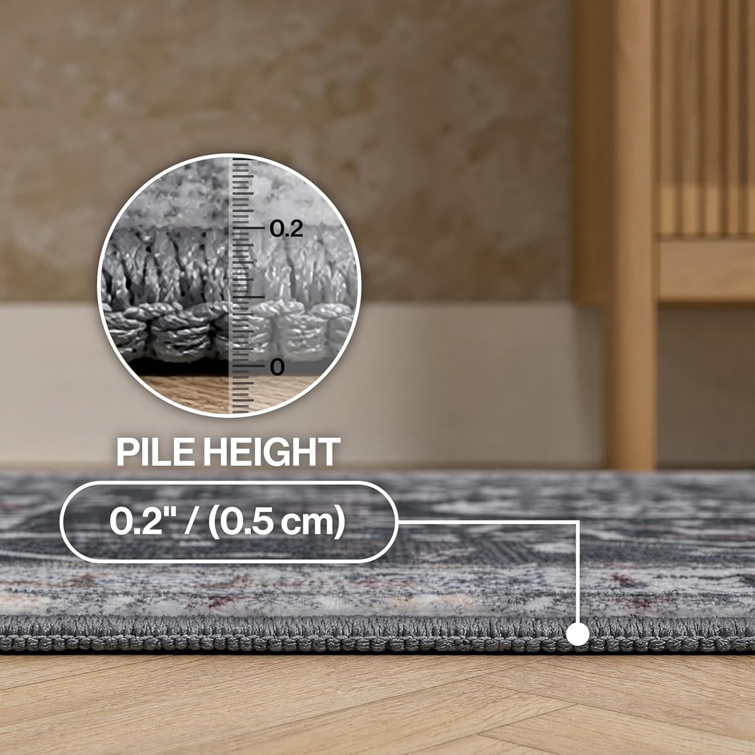 image:imageJONATHAN Y Washable Sersi Ornate Large Medallion Border 2 x 8 Runner Rug Rose Clay and Cream Vintage Bohemian MachineWashable LowPile Polyester with NonSlip Backing for Hallway WSH505G28CharcoalIvory