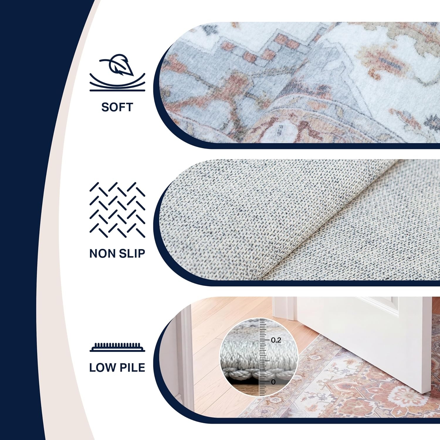 image:imageJONATHAN Y Washable Sersi Ornate Large Medallion Border 2 x 8 Runner Rug Rose Clay and Cream Vintage Bohemian MachineWashable LowPile Polyester with NonSlip Backing for Hallway WSH505G28Rose ClayCream