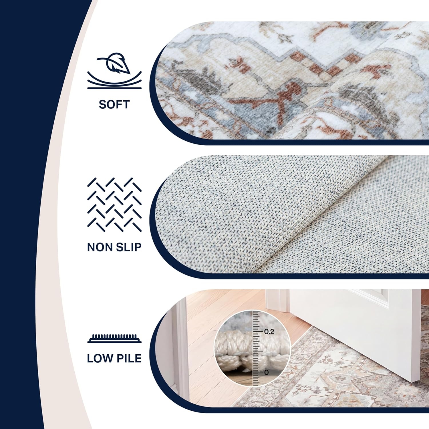image:imageJONATHAN Y Washable Sersi Ornate Large Medallion Border 2 x 8 Runner Rug Rose Clay and Cream Vintage Bohemian MachineWashable LowPile Polyester with NonSlip Backing for Hallway WSH505G28BeigeCream