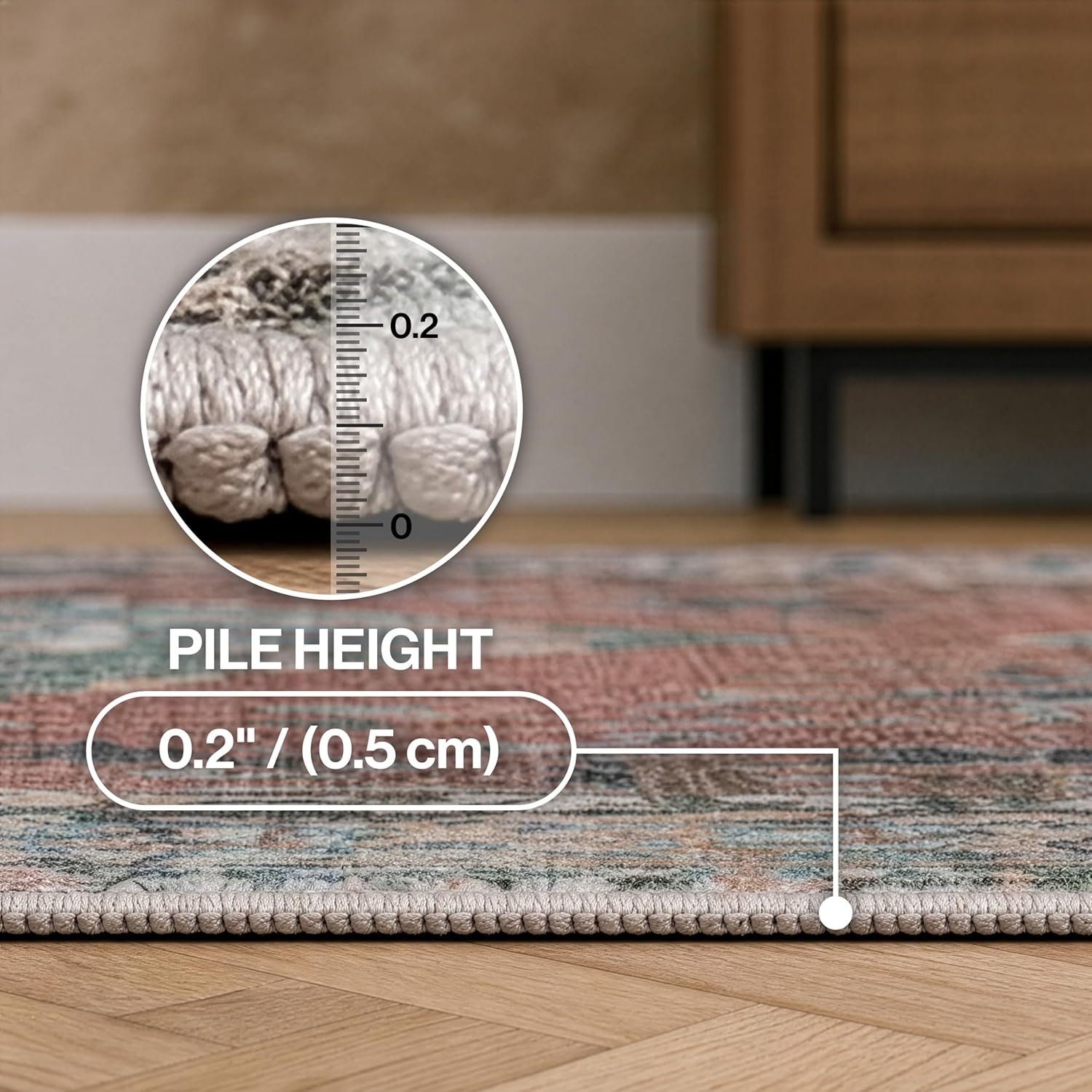 image:imageJONATHAN Y Washable Sersi Ornate Large Medallion Border 2 x 8 Runner Rug Rose Clay and Cream Vintage Bohemian MachineWashable LowPile Polyester with NonSlip Backing for Hallway WSH505G28GreenBrown