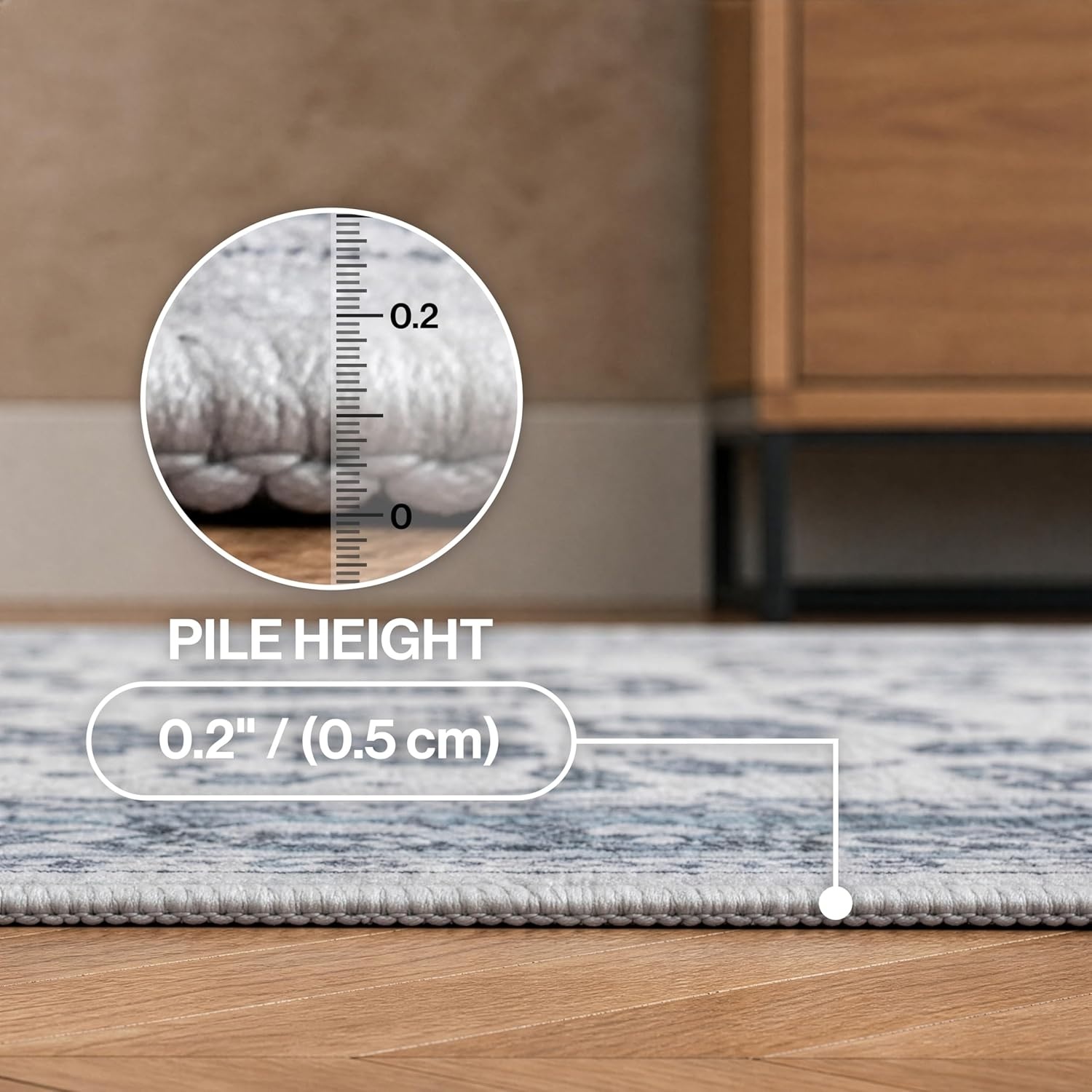 image:imageJONATHAN Y Washable Superbia Boho Medallion Border MachineWashable Polyester Runner Rug 2 x 8 Beige and Cream Traditional Vintage LowPile Indoor Rug for Hallway WSH502G28BlueGray