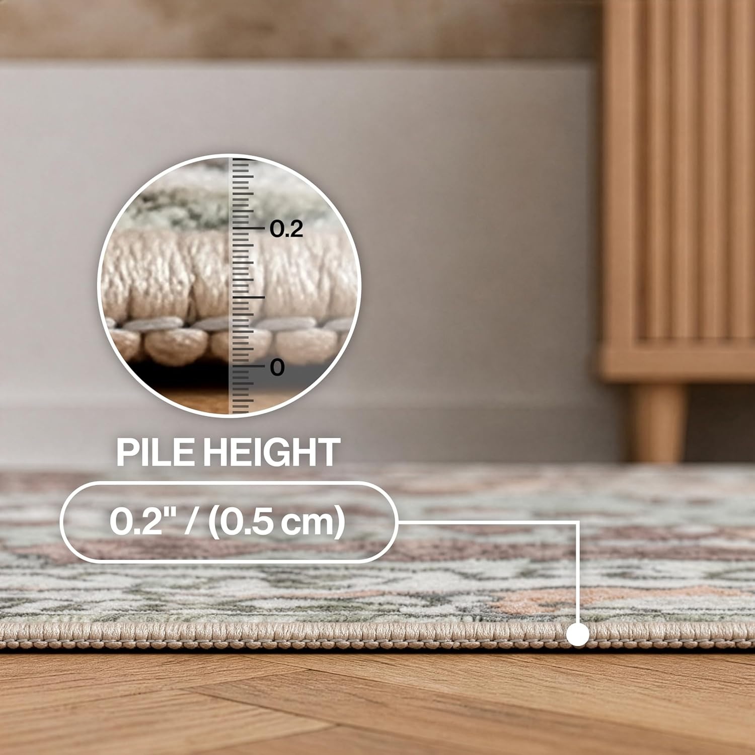 image:imageJONATHAN Y Washable Superbia Boho Medallion Border MachineWashable Polyester Runner Rug 2 x 8 Beige and Cream Traditional Vintage LowPile Indoor Rug for Hallway WSH502G28GreenBrown