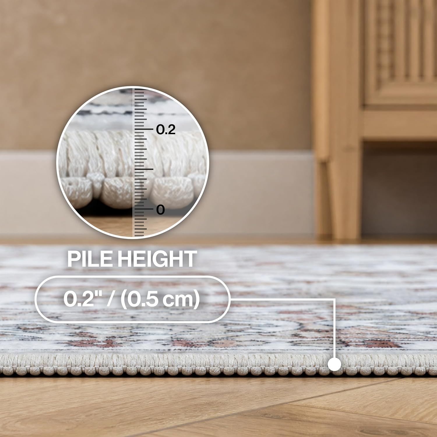 image:imageJONATHAN Y Washable Superbia Boho Medallion Border MachineWashable Polyester Runner Rug 2 x 8 Beige and Cream Traditional Vintage LowPile Indoor Rug for Hallway WSH502G28Rose ClayCream