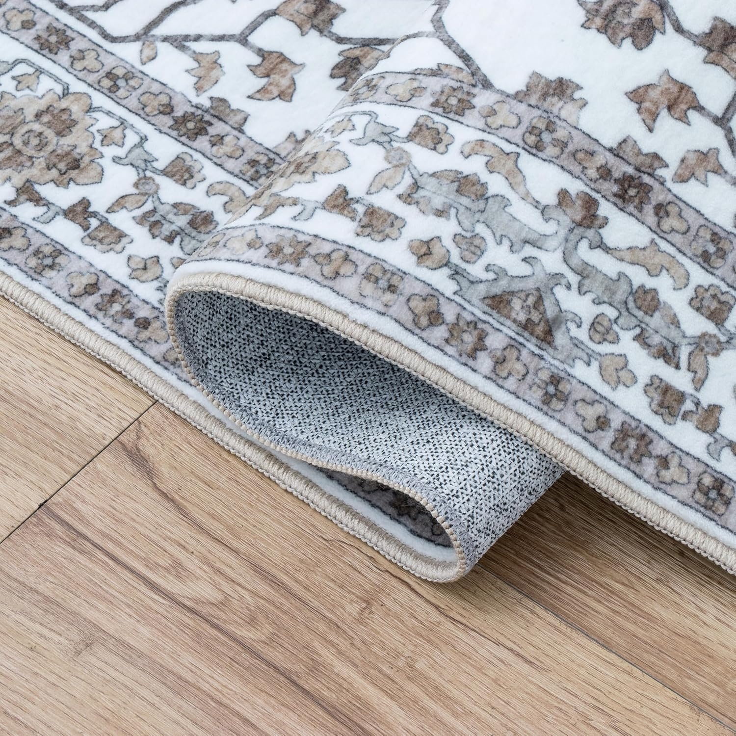 image:imageJONATHAN Y Washable Superbia Boho Medallion Border MachineWashable Polyester Runner Rug 2 x 8 Beige and Cream Traditional Vintage LowPile Indoor Rug for Hallway WSH502G28BeigeCream
