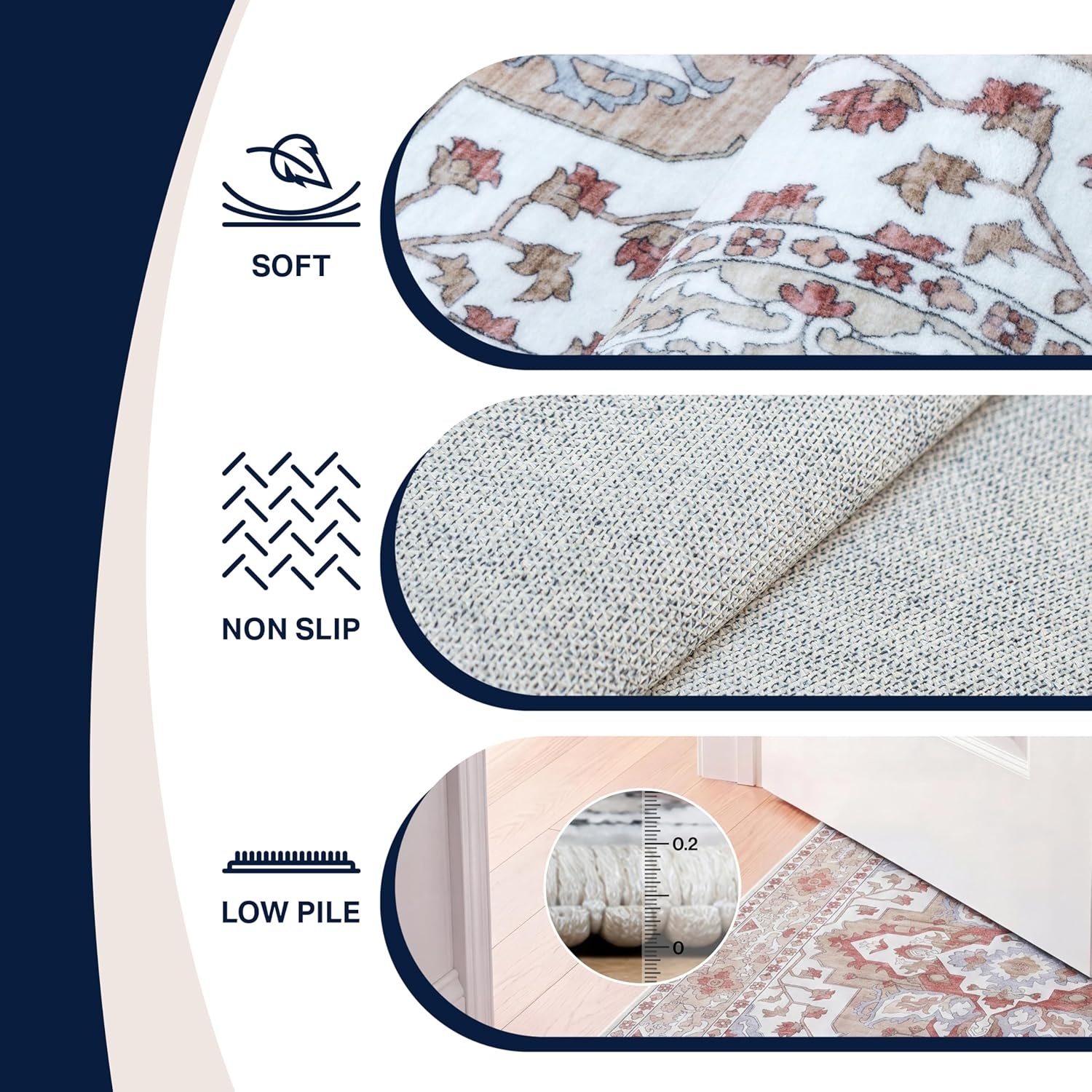 image:imageJONATHAN Y Washable Superbia Boho Medallion Border MachineWashable Polyester Runner Rug 2 x 8 Beige and Cream Traditional Vintage LowPile Indoor Rug for Hallway WSH502G28Rose ClayCream
