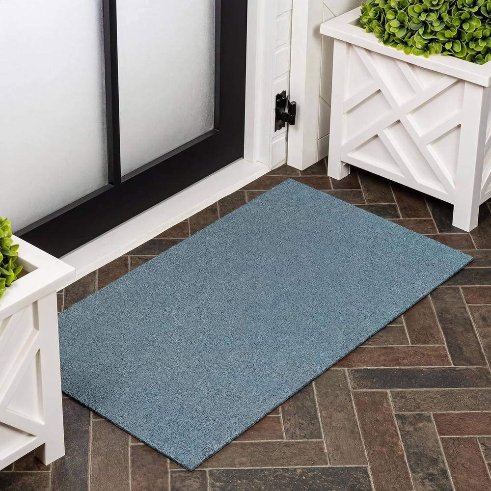 image:imageJONATHAN Y Peater Classic Casual Commercial Natural Coir Taupe 2 ft x 8 ft Doormat for Entrance Front Door Entryway CHG100C28Coastal Blue