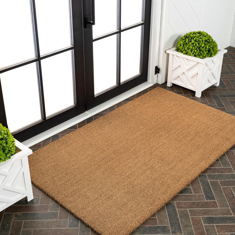 image:imageJONATHAN Y Peater Classic Casual Commercial Natural Coir Taupe 2 ft x 8 ft Doormat for Entrance Front Door Entryway CHG100C28Light Brown