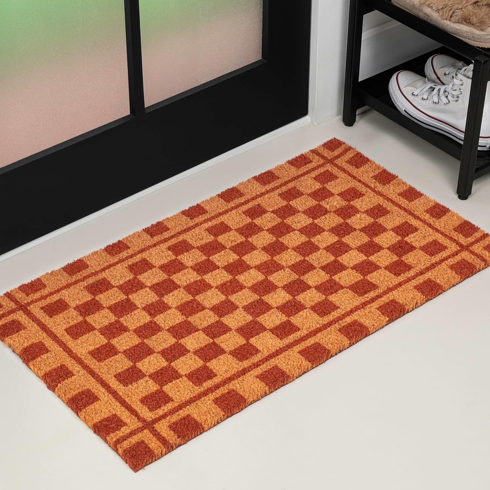 image:imageJONATHAN Y Peater Classic Casual Commercial Natural Coir Taupe 2 ft x 8 ft Doormat for Entrance Front Door Entryway CHG100C28NaturalRed