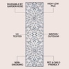 JONATHAN Y Abstract Bold Mandala Indoor Outdoor Runner Rug 2X8 Cream/Dark Blue, Flora High-Low for Backyard, Patio, Porch, Easy-Cleaning, High Traffic, Pet-Friendly, Non-Shedding (AMC112D-28)
