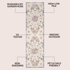 JONATHAN Y Abstract Bold Mandala Indoor Outdoor Runner Rug 2X8 Cream/Multi, Flora High-Low for Backyard, Patio, Porch, Easy-Cleaning, High Traffic, Pet-Friendly, Non-Shedding (AMC112F-28)