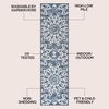 JONATHAN Y Abstract Bold Mandala Indoor Outdoor Runner Rug 2X8 Dark Blue/Cream, Flora High-Low for Backyard, Patio, Porch, Easy-Cleaning, High Traffic, Pet-Friendly, Non-Shedding (AMC112E-28)