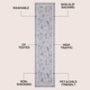 JONATHAN Y Animal Washable Polyester Machine-Washable Runner Rug, Charcoal Catmosphere Festive Feline Floral Border Design, 2′ x 8′, Whimsical Low-Pile with Non-Slip Backing for Hallway ANM100C-28(Grey)