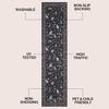 JONATHAN Y Animal Washable Polyester Machine-Washable Runner Rug, Charcoal Catmosphere Festive Feline Floral Border Design, 2′ x 8′, Whimsical Low-Pile with Non-Slip Backing for Hallway ANM100C-28(Charcoal)