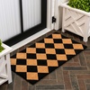 JONATHAN Y Peater Classic Casual Commercial Natural Coir Taupe 2 ft. x 8 ft. Doormat for Entrance, Front Door, Entryway CHG100C-28(Natural/Black Geo)