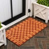 JONATHAN Y Peater Classic Casual Commercial Natural Coir Taupe 2 ft. x 8 ft. Doormat for Entrance, Front Door, Entryway CHG100C-28(Natural/Red)