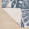 JONATHAN Y Tropical Leaf Indoor Outdoor Runner Rug 2X8 Cream/Dark Blue, Monstera High-Low for Backyard, Patio, Porch, Easy-Cleaning, High Traffic, Pet-Friendly, Non-Shedding (AMC113E-28)(Cream/Dark Blue)