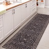 JONATHAN Y Washable Polyester Machine-Washable Runner Rug with Traditional Medallion Floral Border, Rose Clay and Ivory, 2′ x 8′, Vintage Low Pile for Hallway WSH504H-28(Charcoal/Ivory)