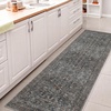 JONATHAN Y Washable Polyester Machine-Washable Runner Rug with Traditional Medallion Floral Border, Rose Clay and Ivory, 2′ x 8′, Vintage Low Pile for Hallway WSH504H-28(Green/Brown)