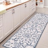 JONATHAN Y Abstract Bold Mandala Indoor Outdoor Runner Rug 2X8 Cream/Dark Blue, Flora High-Low for Backyard, Patio, Porch, Easy-Cleaning, High Traffic, Pet-Friendly, Non-Shedding (AMC112D-28)