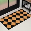 JONATHAN Y Peater Classic Casual Commercial Natural Coir Taupe 2 ft. x 8 ft. Doormat for Entrance, Front Door, Entryway CHG100C-28(Natural/Black Geo)