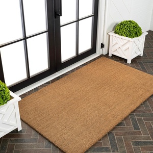 JONATHAN Y Peater Classic Casual Commercial Natural Coir Taupe 2 ft. x 8 ft. Doormat for Entrance, Front Door, Entryway CHG100C-28(Light Brown)