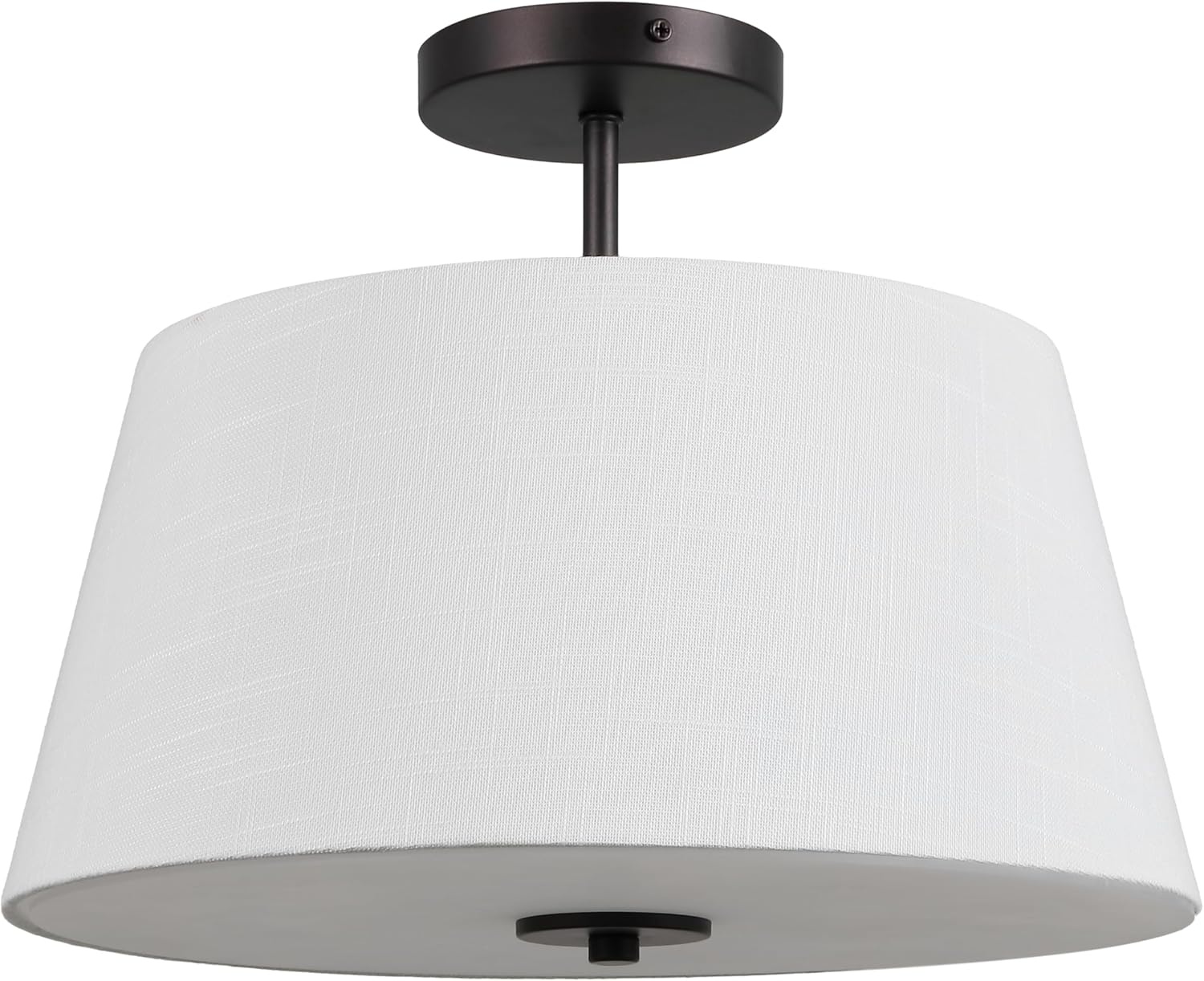 image:imageJONATHAN Y 15 Oil Rubbed Bronze White 3Light Metal Cylinder Semi Flush Mount Modern MidCentury Ceiling Light for Living Room Dining Room with Empire Fabric Shade LED Bulbs Included JYL9922BOilRubbed Bronze