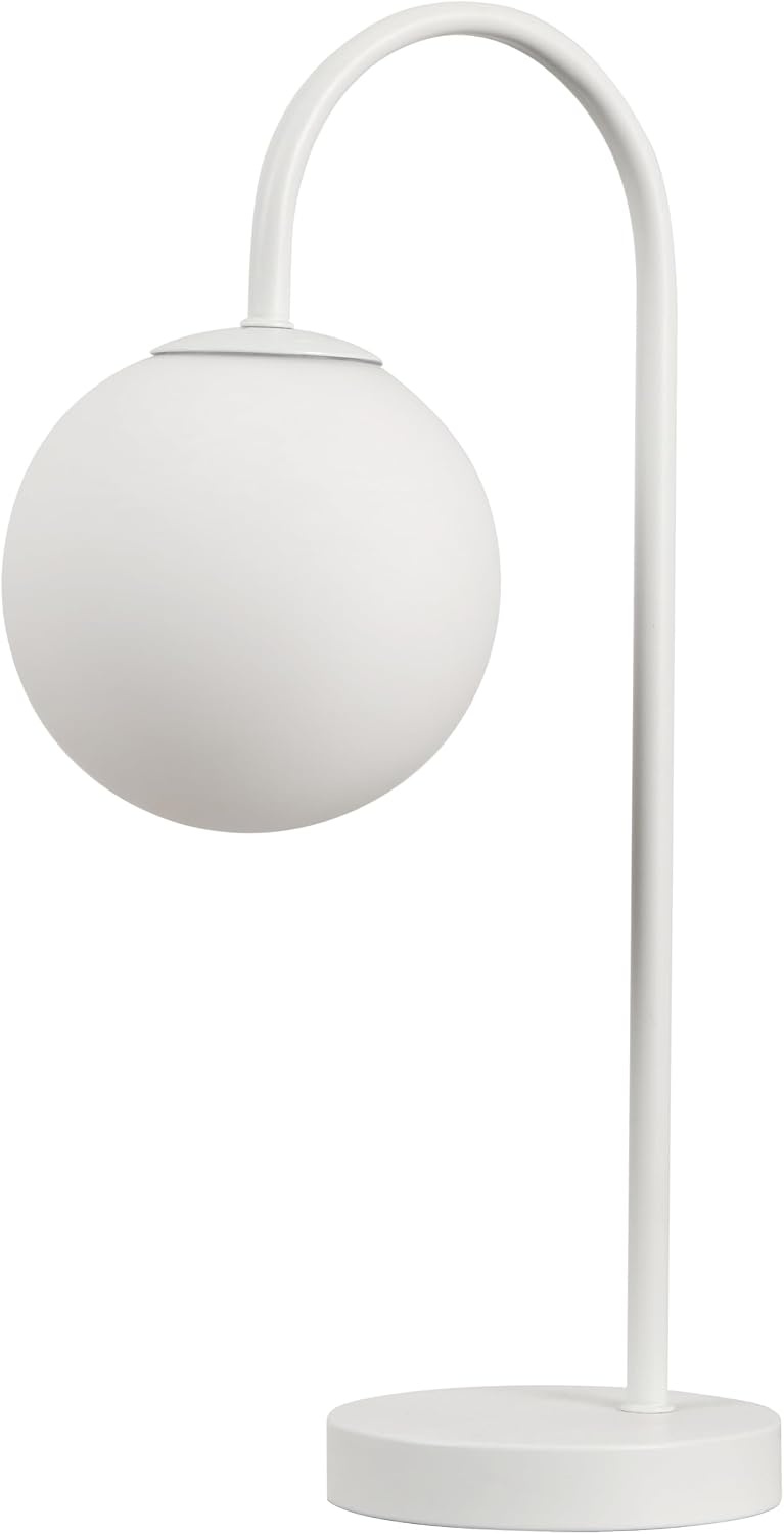 image:imageJONATHAN Y 1825 Brass Gold Glass Globe Table Lamp Minimalist MidCentury Bedside Lamp for Bedroom Living Room with White Glass Shade LED Bulb Included JYL6010BWhite