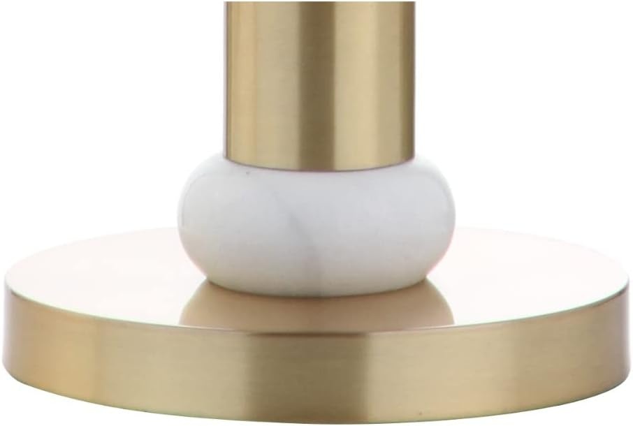 image:imageJONATHAN Y 27 Brass Gold and Marble LED Table Lamp Contemporary Transitional Column Bedside Lamp for Bedroom Living Room White Linen Drum Shade LED Bulb Included JYL1087A