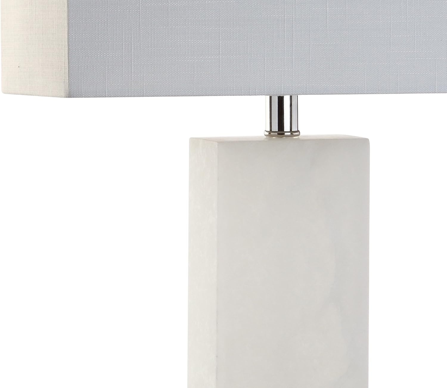 image:imageJONATHAN Y 27 White Black Alabaster Rectangular Table Lamp Contemporary Modern Bedside Nightstand Lamp for Living Room Bedroom with White Linen Shade LED Bulb Included JYL2009BWhite Alabaster