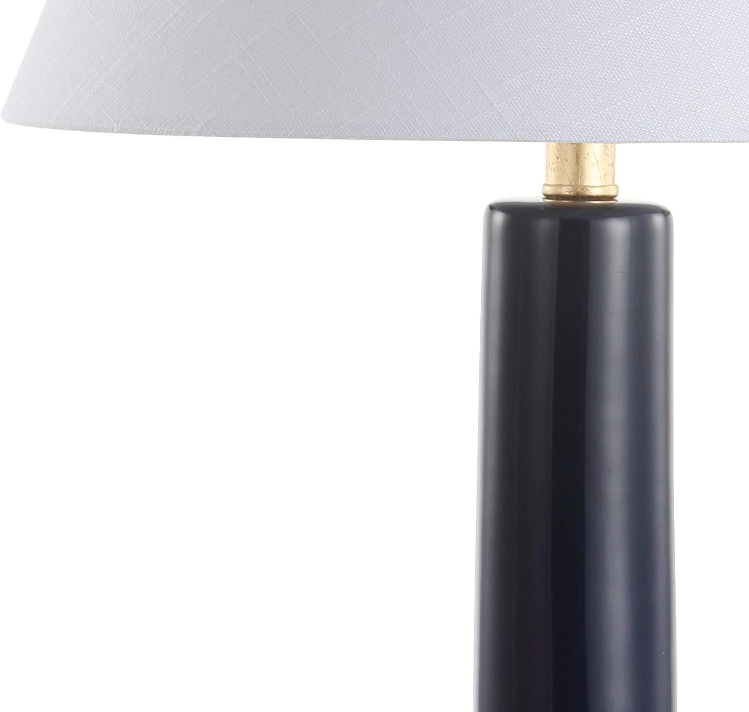 image:imageJONATHAN Y 29 Navy Blue and Brass Gold Ceramic Table Lamp for Bedroom White Linen Shade MidCentury Modern Gourd Bedside Lamp for Living Room LED Bulb Included JYL6207ANavy