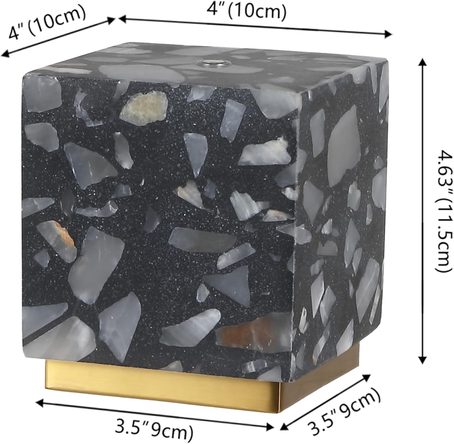 image:imageJONATHAN Y 463 Black Terrazzo Brass Gold Cubed Mini Table Lamp Modern Glam Mini Nightstand Lamp for Bedroom Rechargeable Cordless Dimmable Integrated LED with Touch Sensor Set of 2 JYL1200BSET2Black Terrazzo