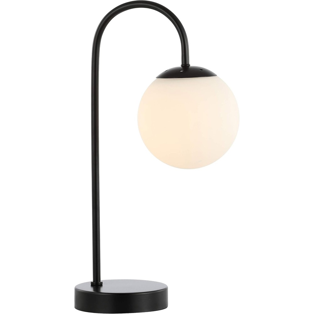 image:imageJONATHAN Y 1825 Brass Gold Glass Globe Table Lamp Minimalist MidCentury Bedside Lamp for Bedroom Living Room with White Glass Shade LED Bulb Included JYL6010BBlack