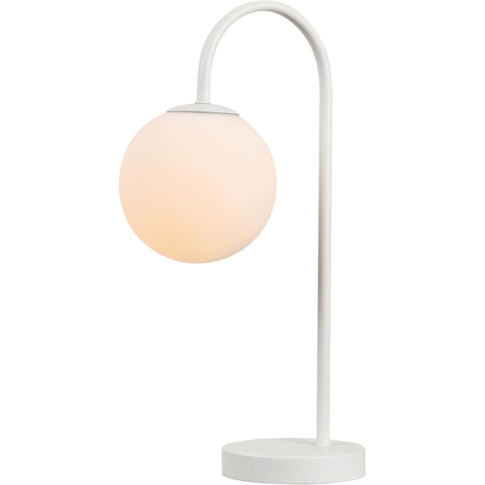 image:imageJONATHAN Y 1825 Brass Gold Glass Globe Table Lamp Minimalist MidCentury Bedside Lamp for Bedroom Living Room with White Glass Shade LED Bulb Included JYL6010BWhite