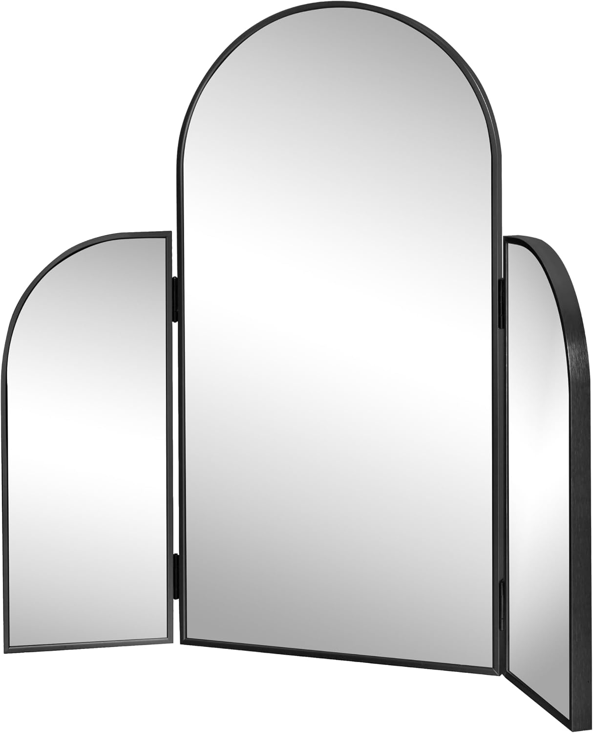 image:imageJONATHAN Y Arjen Aluminum Arch Trifold Vanity Mirror 28 x 28 Nickel with 3Way Adjustable Panels and HD Reflection for Tabletop and Wall Mount Modern Classic Home Decor MIR218CBlack