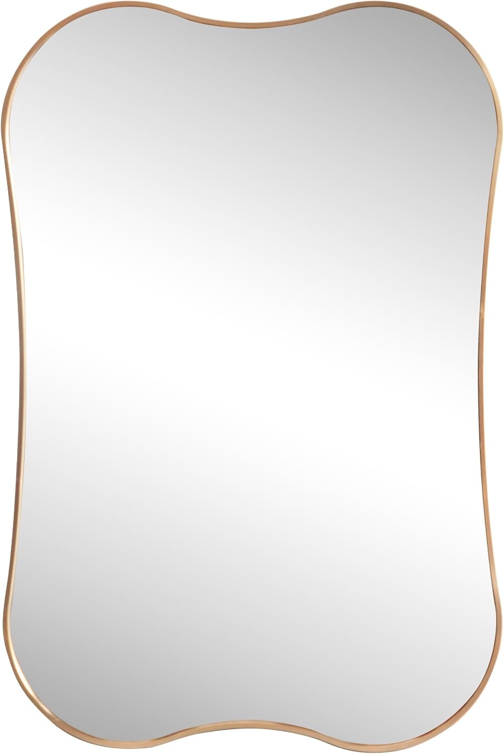 image:imageJONATHAN Y Calico Aluminum Metal Wall Mounted Mirror Glossy Gold Irregular Scallop Wavy Design 24 x 36 Modern Contemporary with DualOrientation Hanging for Entryway and Living Room MIR226BGold
