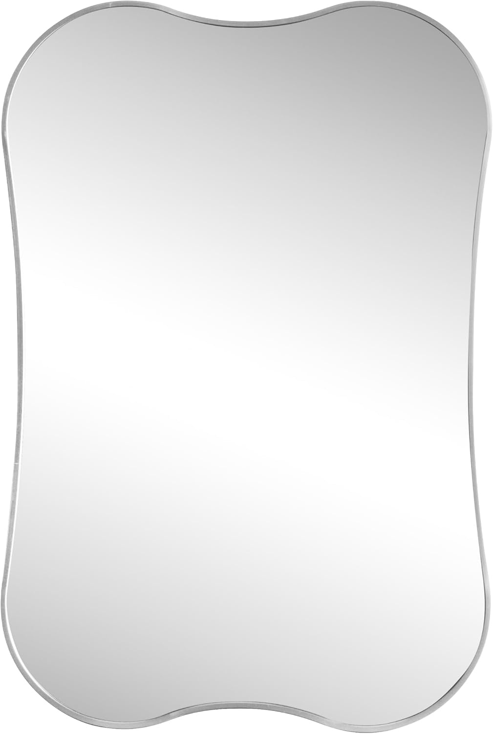 image:imageJONATHAN Y Calico Aluminum Metal Wall Mounted Mirror Glossy Gold Irregular Scallop Wavy Design 24 x 36 Modern Contemporary with DualOrientation Hanging for Entryway and Living Room MIR226BNickel