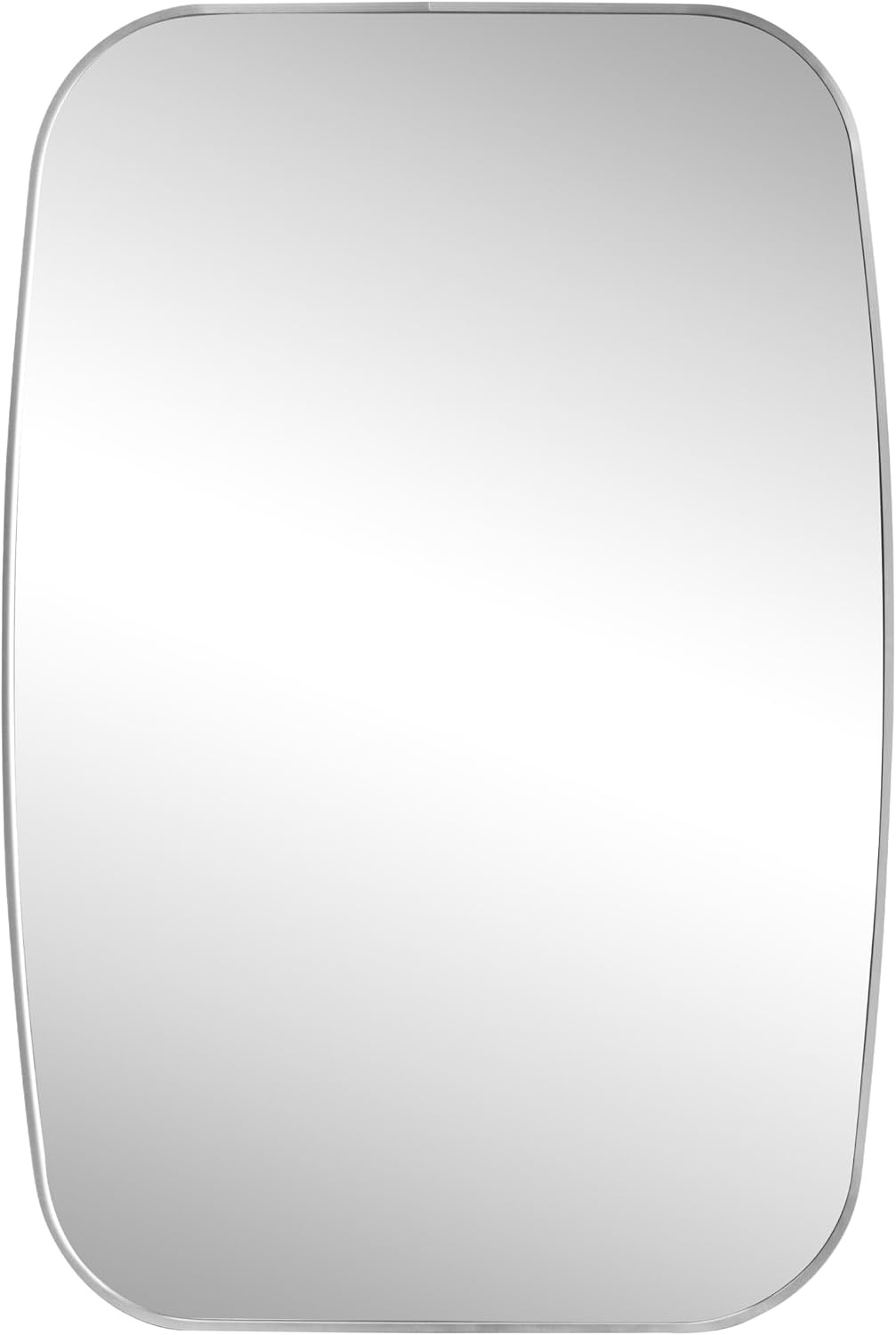 image:imageJONATHAN Y Cassian Aluminum Metal Framed Wall Mounted Mirror 24 x 36 Glossy Gold Capsule Oblong Oval Modern Floating Mirror for Bathroom and Entryway with Horizontal or Vertical Hanging MIR227BNickel