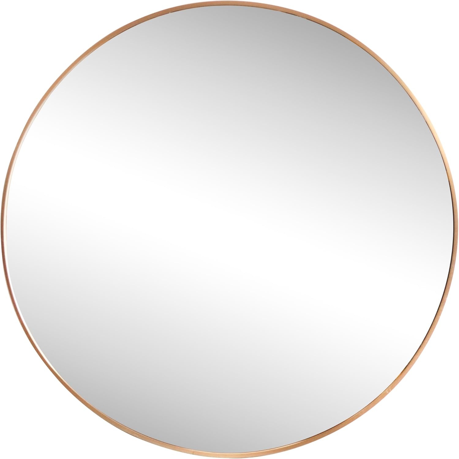 image:imageJONATHAN Y Eclipse Aluminum Metal Framed Round Wall Mirror 24 Gold Circle Wall Mounted Vanity Mirror for Bathroom Entryway and Living Room with Modern Minimalist Design and HD Glass MIR222BGold