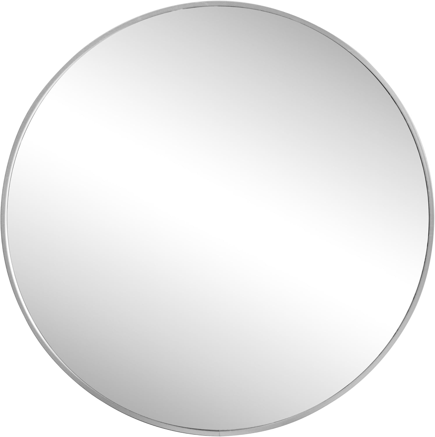 image:imageJONATHAN Y Eclipse Aluminum Metal Framed Round Wall Mirror 24 Gold Circle Wall Mounted Vanity Mirror for Bathroom Entryway and Living Room with Modern Minimalist Design and HD Glass MIR222BNickel