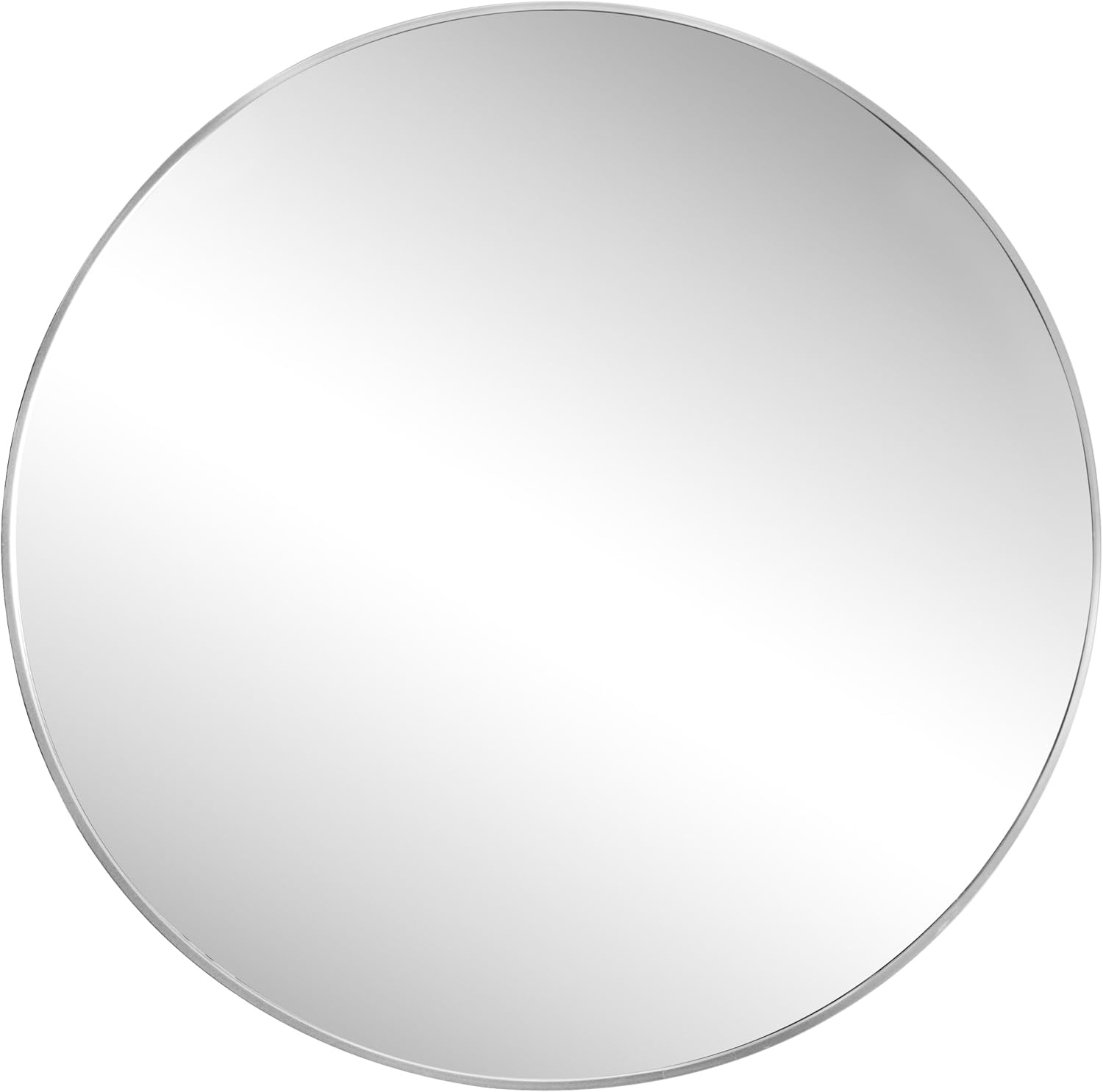 image:imageJONATHAN Y Eclipse Aluminum Metal Framed Round Wall Mirror 24 Gold Circle Wall Mounted Vanity Mirror for Bathroom Entryway and Living Room with Modern Minimalist Design and HD Glass MIR222BNickel
