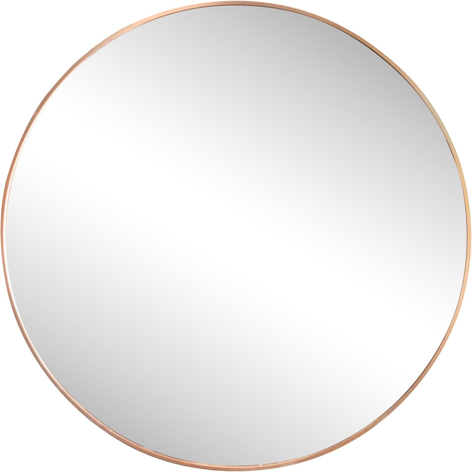 image:imageJONATHAN Y Eclipse Aluminum Metal Framed Round Wall Mirror 24 Gold Circle Wall Mounted Vanity Mirror for Bathroom Entryway and Living Room with Modern Minimalist Design and HD Glass MIR222BGold