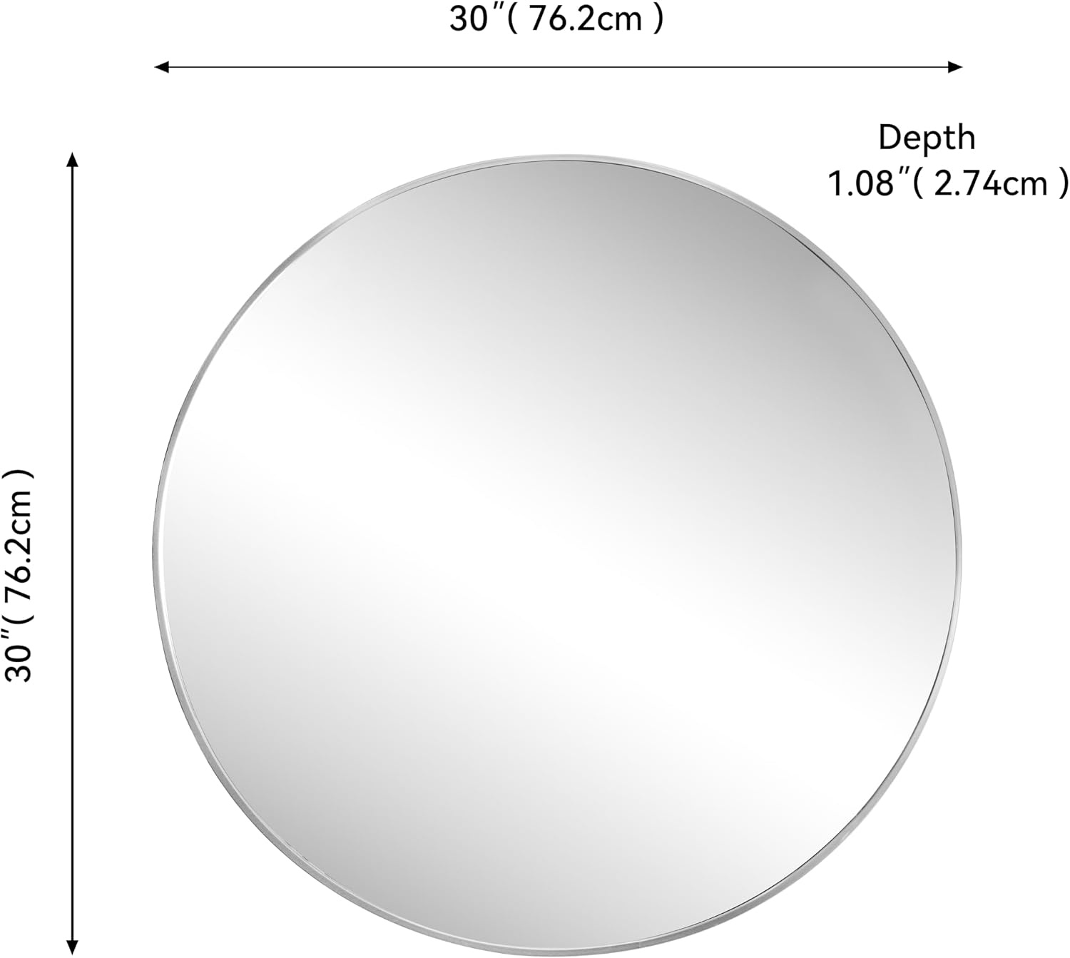 image:imageJONATHAN Y Eclipse Aluminum Metal Framed Round Wall Mirror 24 Gold Circle Wall Mounted Vanity Mirror for Bathroom Entryway and Living Room with Modern Minimalist Design and HD Glass MIR222BNickel