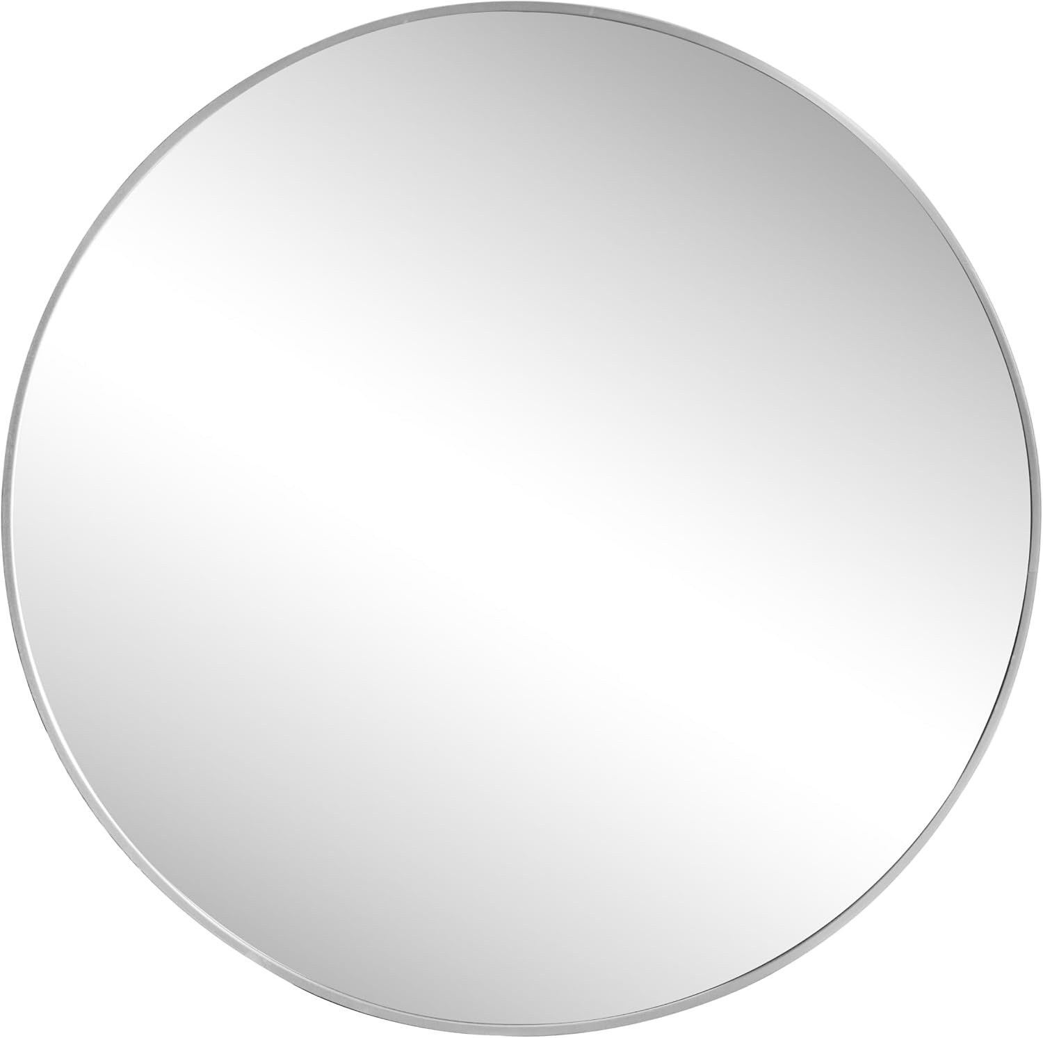image:imageJONATHAN Y Eclipse Aluminum Metal Framed Round Wall Mirror 24 Gold Circle Wall Mounted Vanity Mirror for Bathroom Entryway and Living Room with Modern Minimalist Design and HD Glass MIR222BNickel