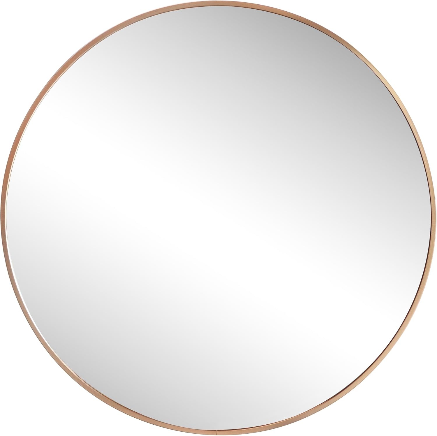 image:imageJONATHAN Y Eclipse Aluminum Metal Framed Round Wall Mirror 24 Gold Circle Wall Mounted Vanity Mirror for Bathroom Entryway and Living Room with Modern Minimalist Design and HD Glass MIR222BGold