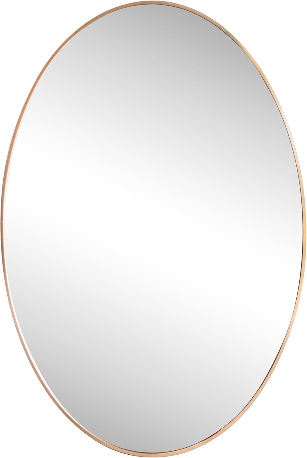 image:imageJONATHAN Y Ellipse Oval Metal Framed Wall Mirror 24 x 36 Nickel Glossy Aluminum Frame with High Definition Glass and Modern Floating Design for Bedroom Living Room and Entryway MIR224CGold