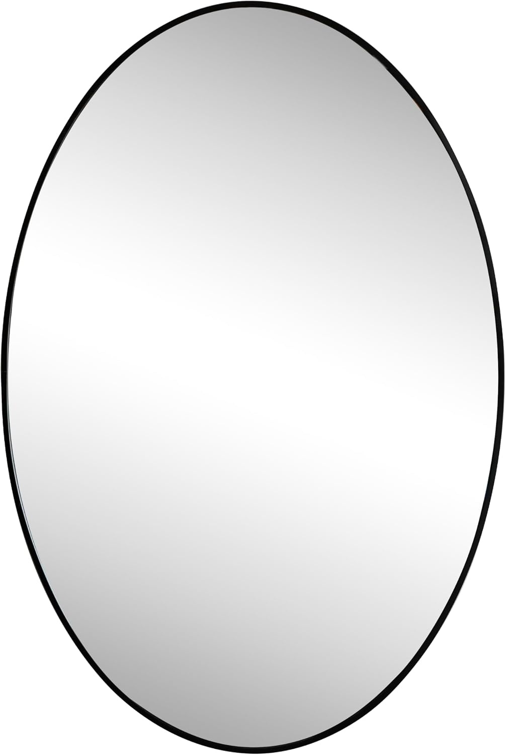 image:imageJONATHAN Y Ellipse Oval Metal Framed Wall Mirror 24 x 36 Nickel Glossy Aluminum Frame with High Definition Glass and Modern Floating Design for Bedroom Living Room and Entryway MIR224CBlack