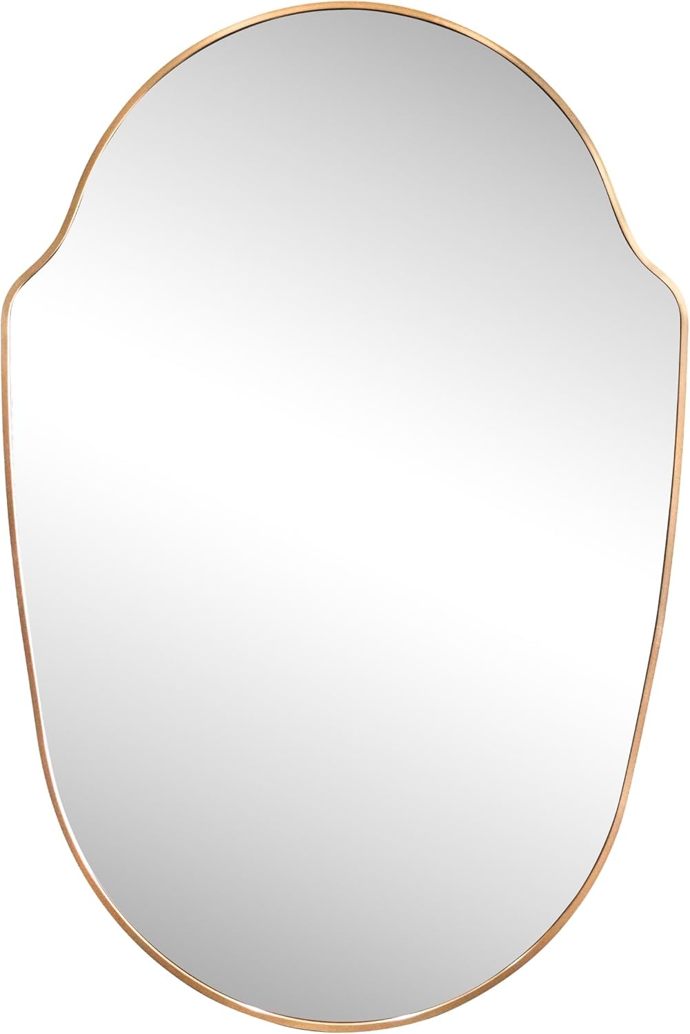 image:imageJONATHAN Y Guardian Aluminum Metal Framed Wall Mounted Mirror Glossy Gold Shield Shaped 24 x 36 Modern Minimalist Hanging Mirror with High Definition Glass for Living Room and Entryway MIR229BGold